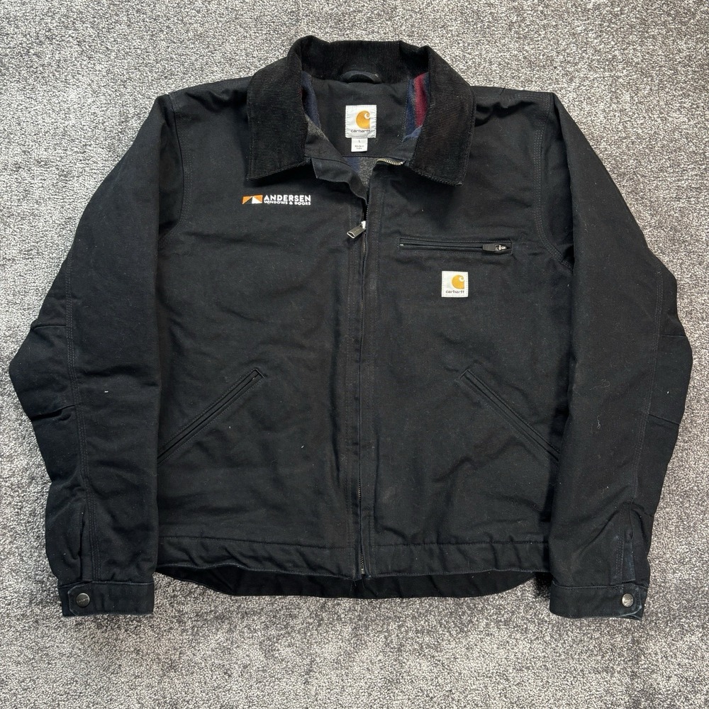 Carhartt Detroit Blanket Lined Jacket Men's Large Black Workwear 103828 BLK